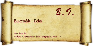 Bucsák Ida névjegykártya
