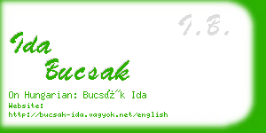 ida bucsak business card